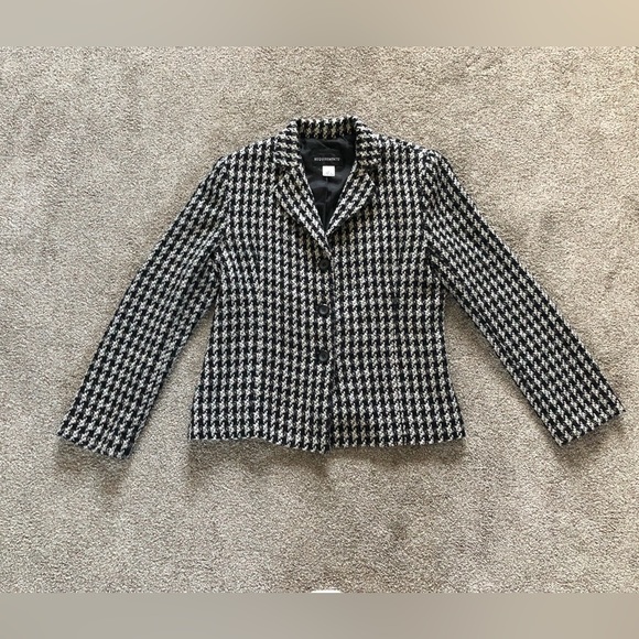 Requirements tweed Houndstooth blazer size 12 polyester wool blend workwear - Picture 11 of 11